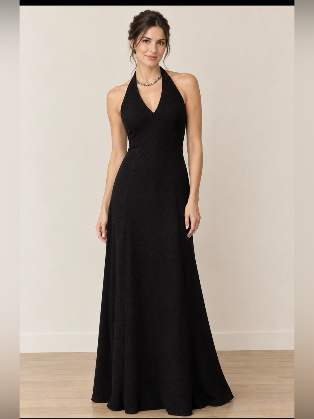 Carmen Marc Volvo halter black dress designer evening formal gown size 4 Vintage